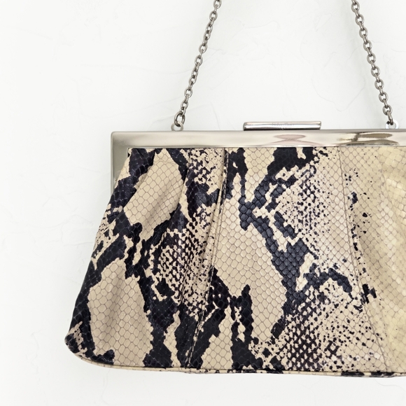 Calvin Klein Snakeskin Python Latch Clutch Bag - Picture 9 of 9